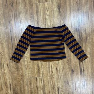 Off the shoulder stripped crop top
